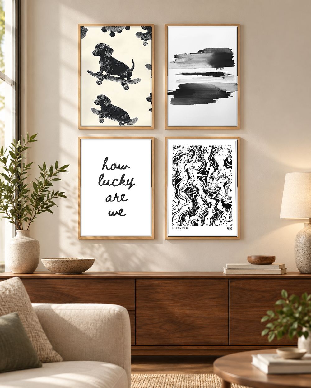 Set de 4 cuadros decorativos que combinan