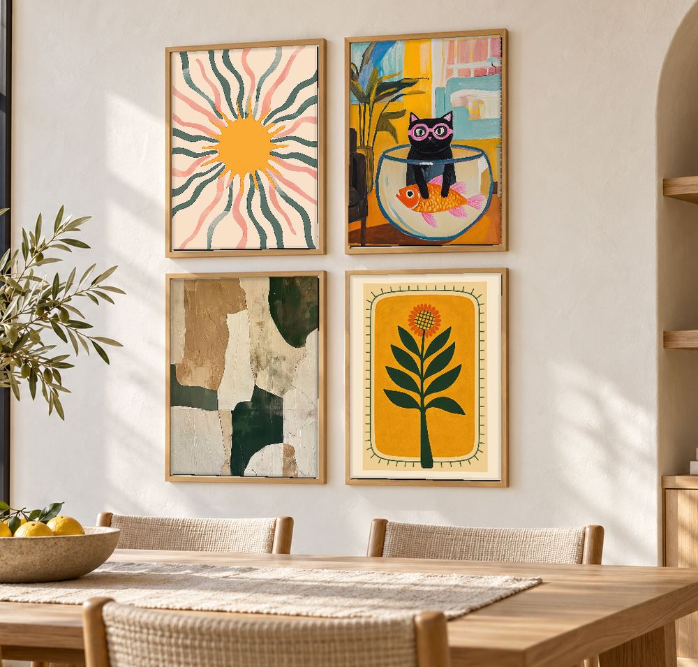 Set de 4 cuadros decorativos que combinan