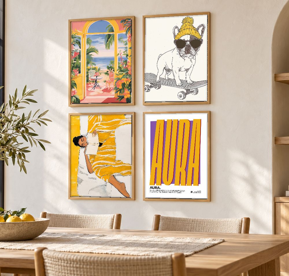 Set de 4 cuadros decorativos que combinan