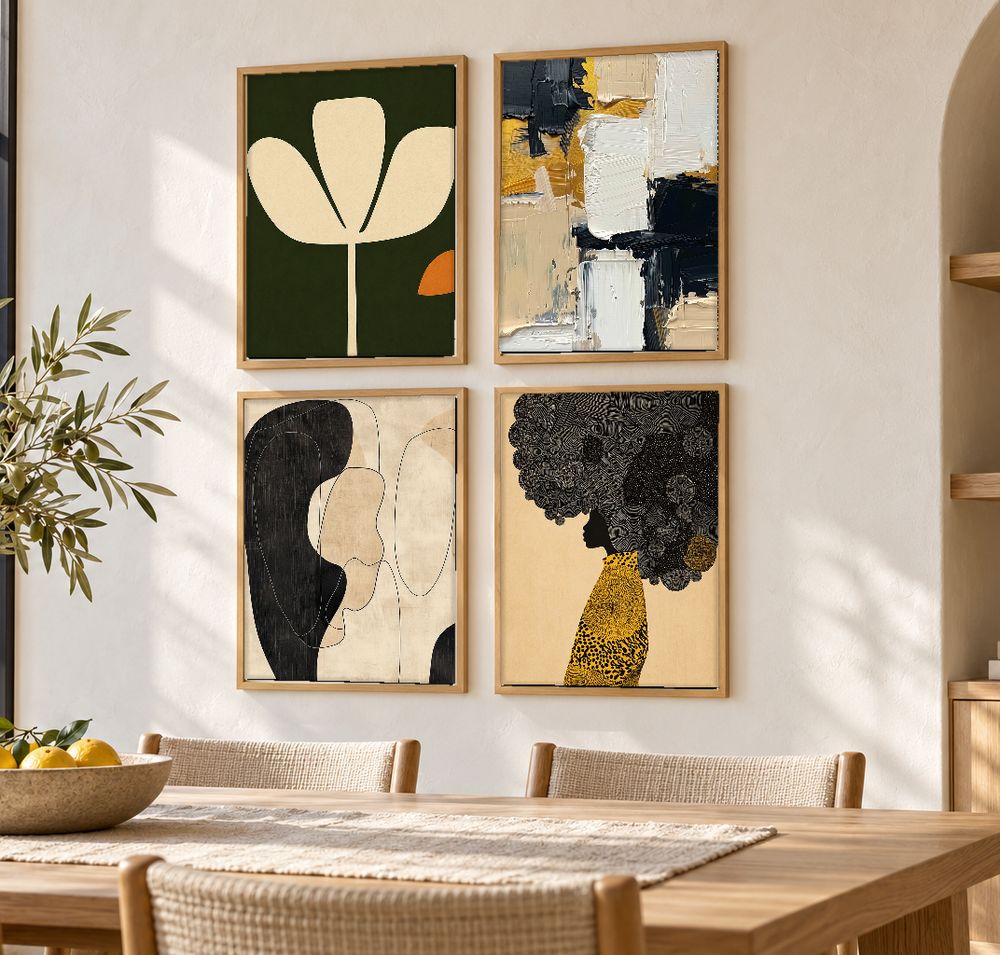 Set de 4 cuadros decorativos que combinan