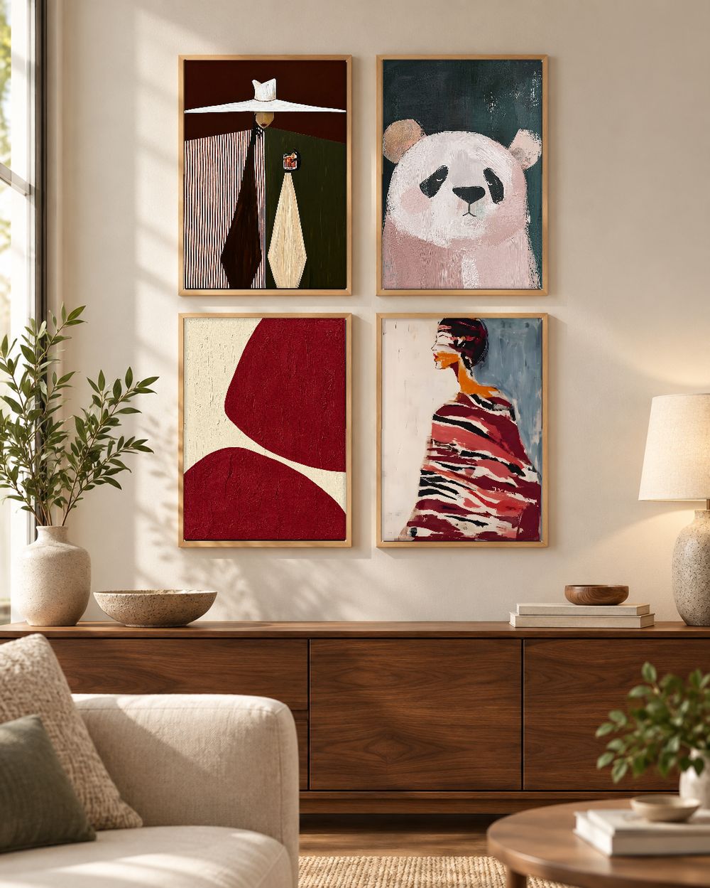 Set de 4 cuadros decorativos que combinan