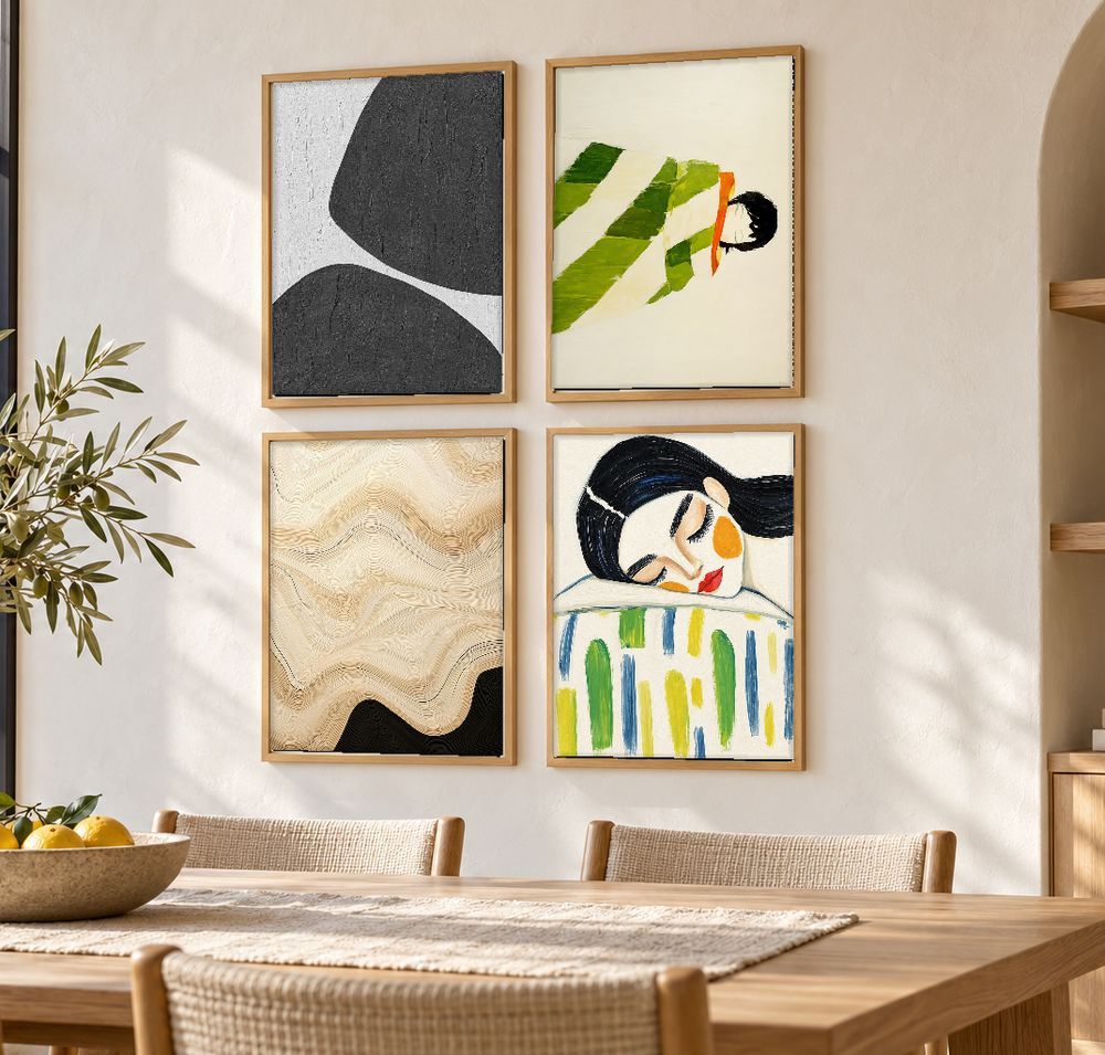 Set de 4 cuadros decorativos que combinan