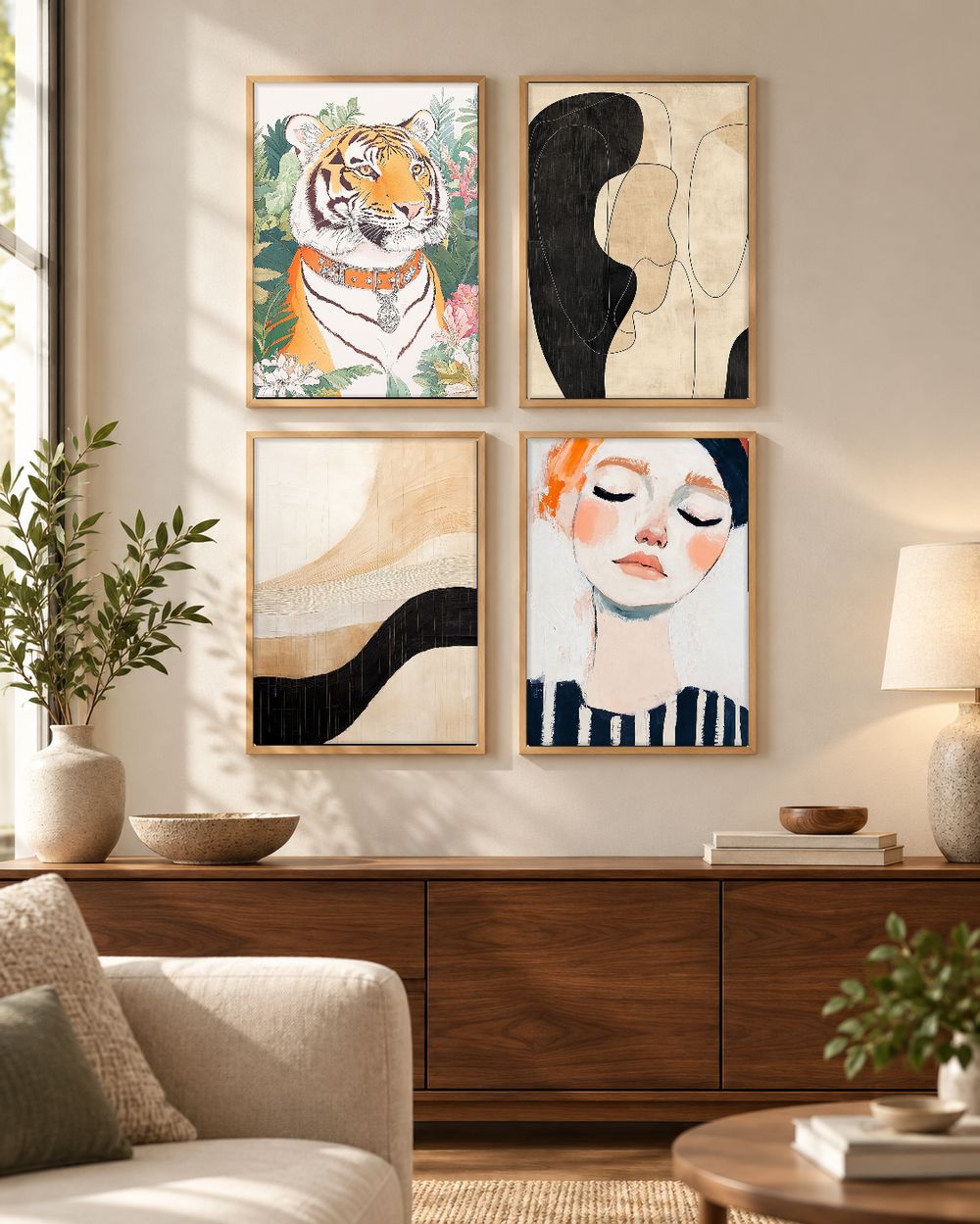 Set de 4 cuadros decorativos que combinan