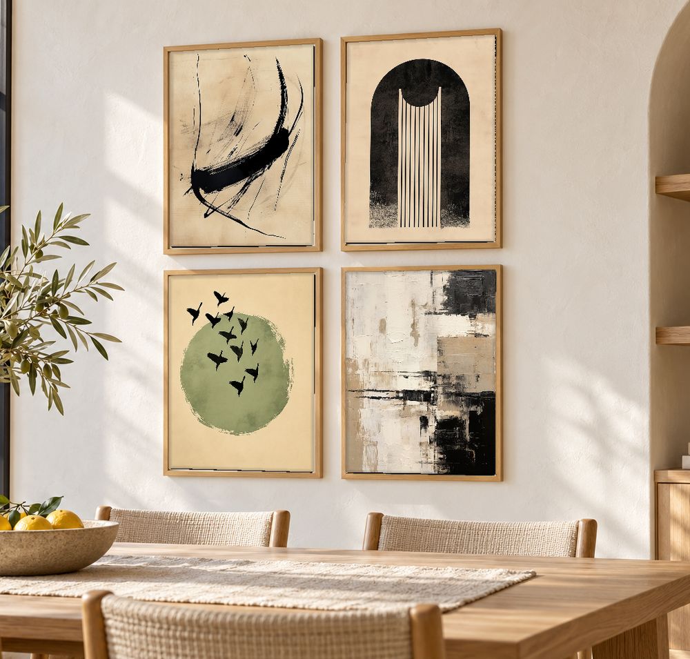 Set de 4 cuadros decorativos que combinan