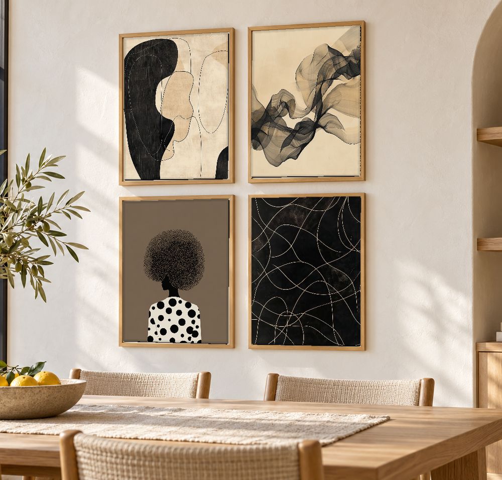 Set de 4 cuadros decorativos que combinan