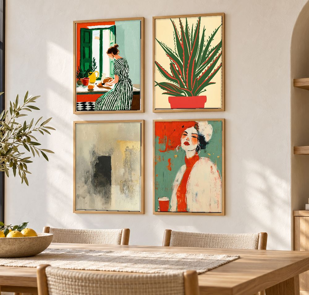 Set de 4 cuadros decorativos que combinan