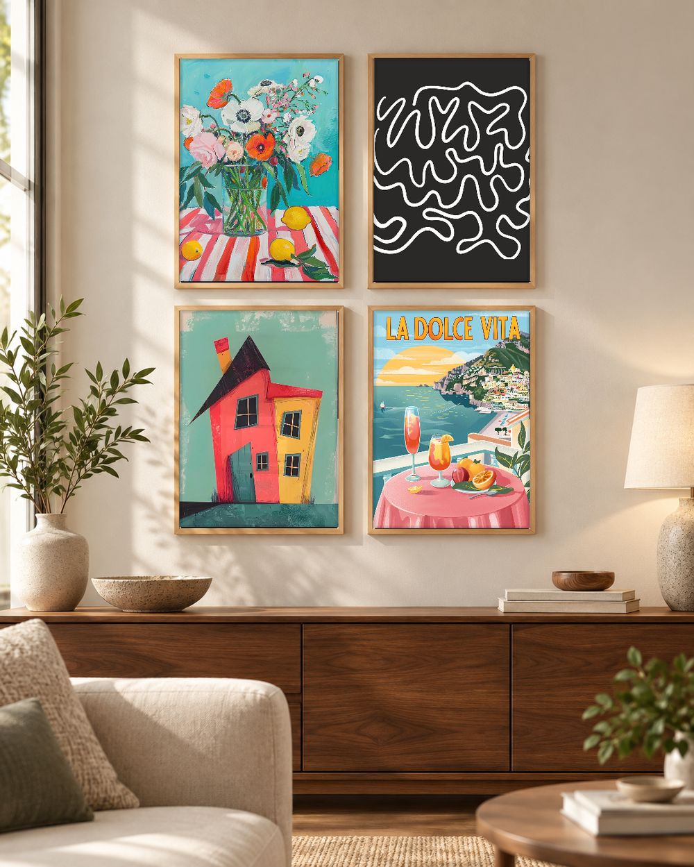 Set de 4 cuadros decorativos que combinan