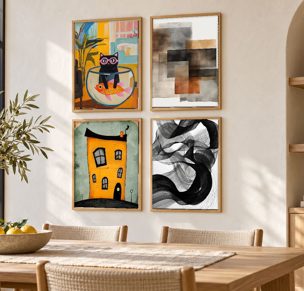 Set de 4 cuadros decorativos que combinan
