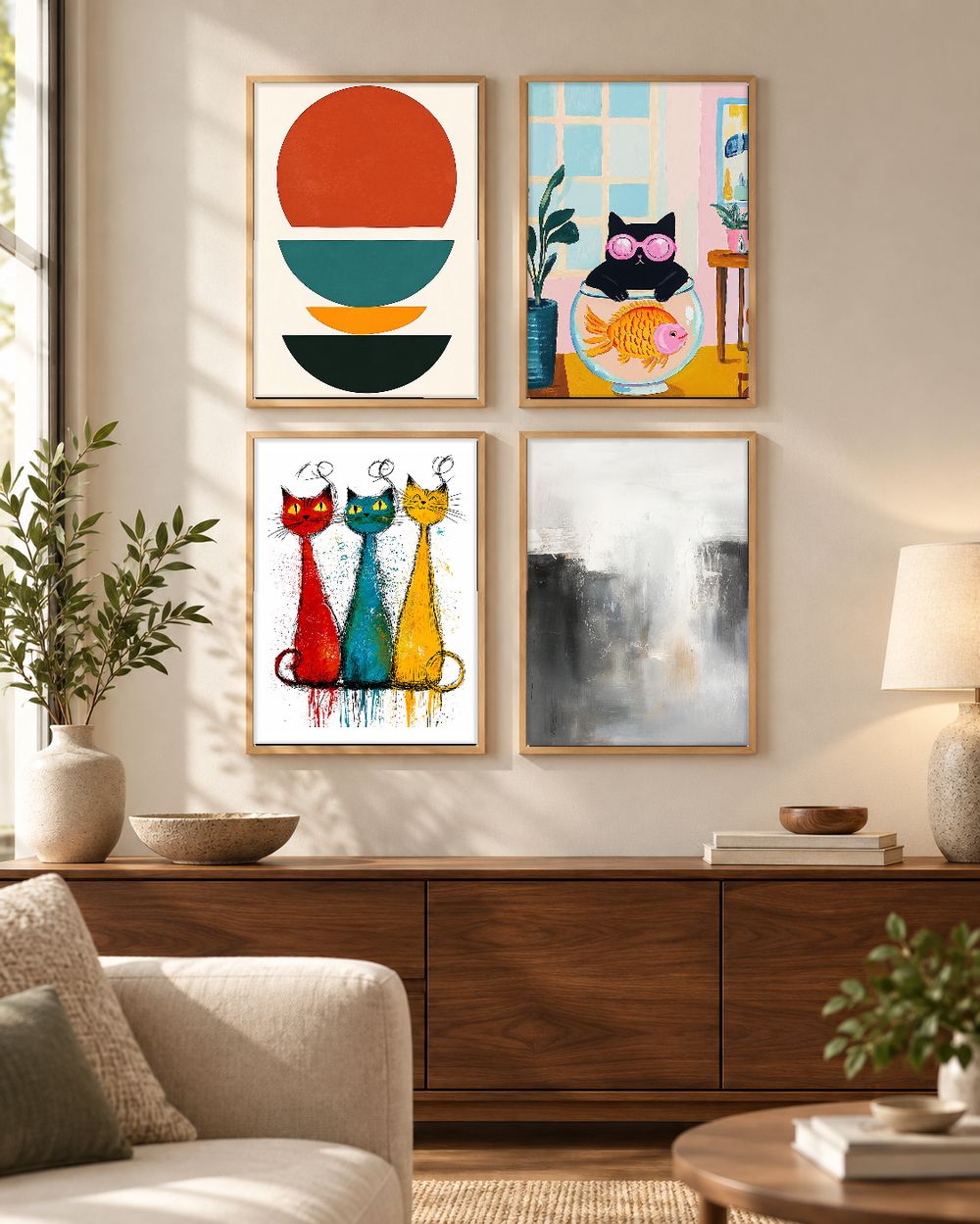 Set de 4 cuadros decorativos que combinan