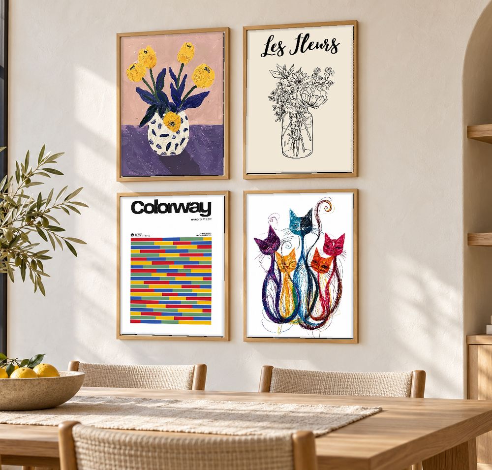 Set de 4 cuadros decorativos que combinan