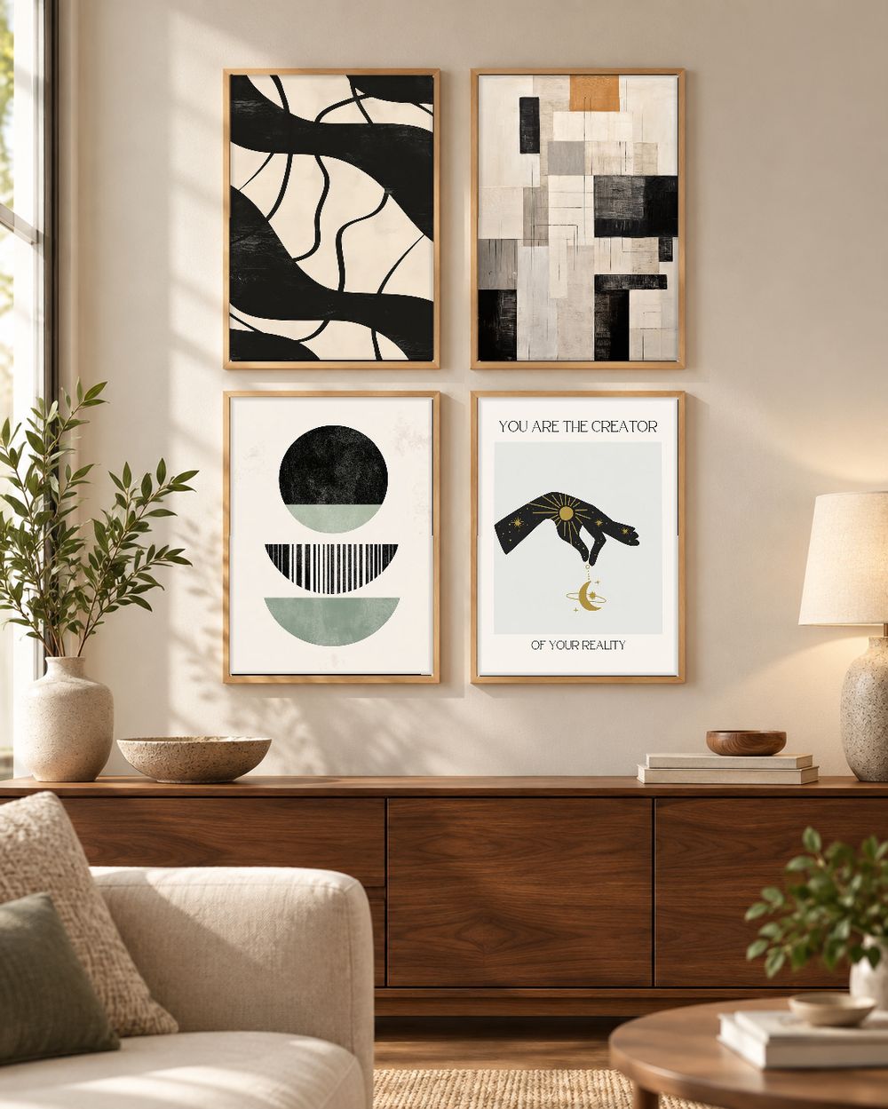 Set de 4 cuadros decorativos que combinan