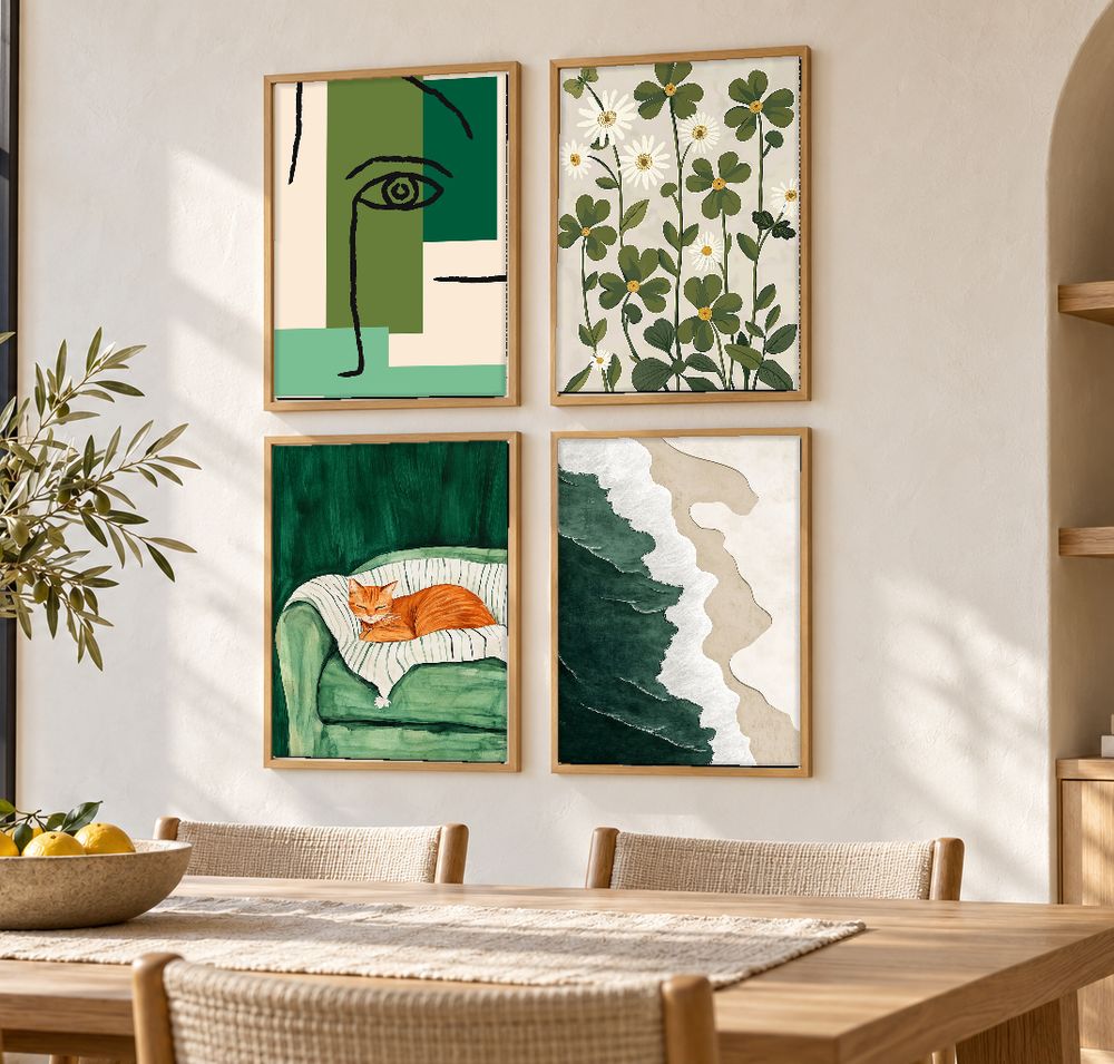 Set de 4 cuadros decorativos que combinan