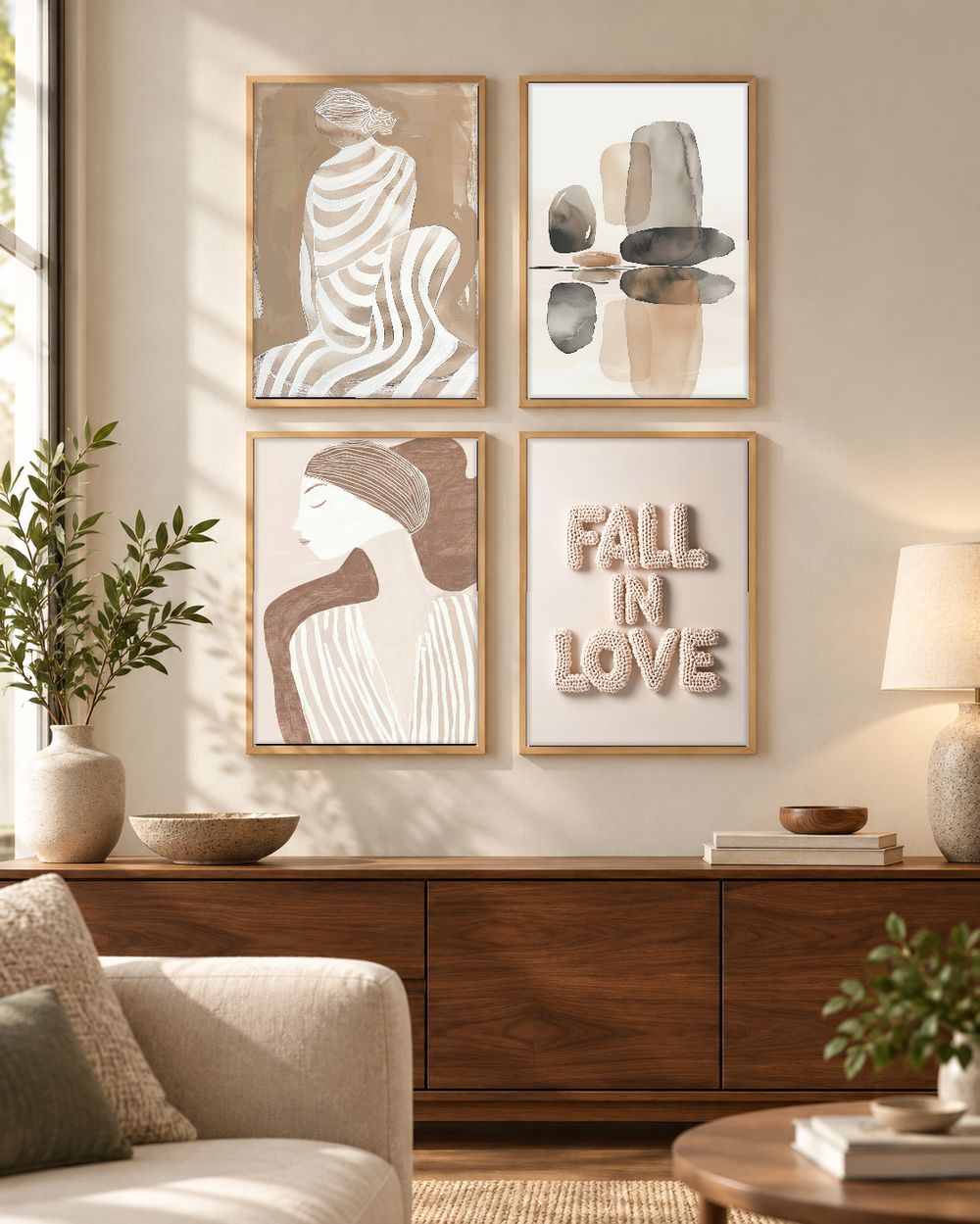 Set de 4 cuadros decorativos que combinan