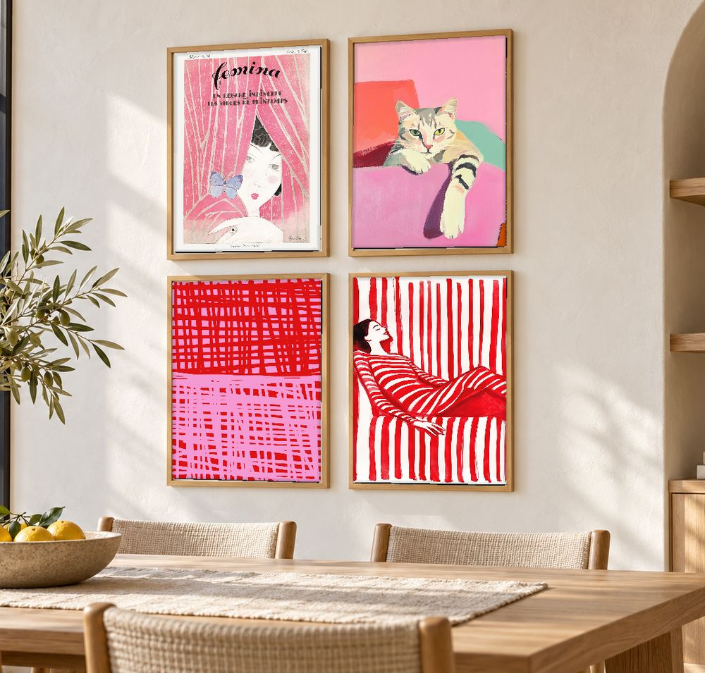 Set de 4 cuadros decorativos que combinan