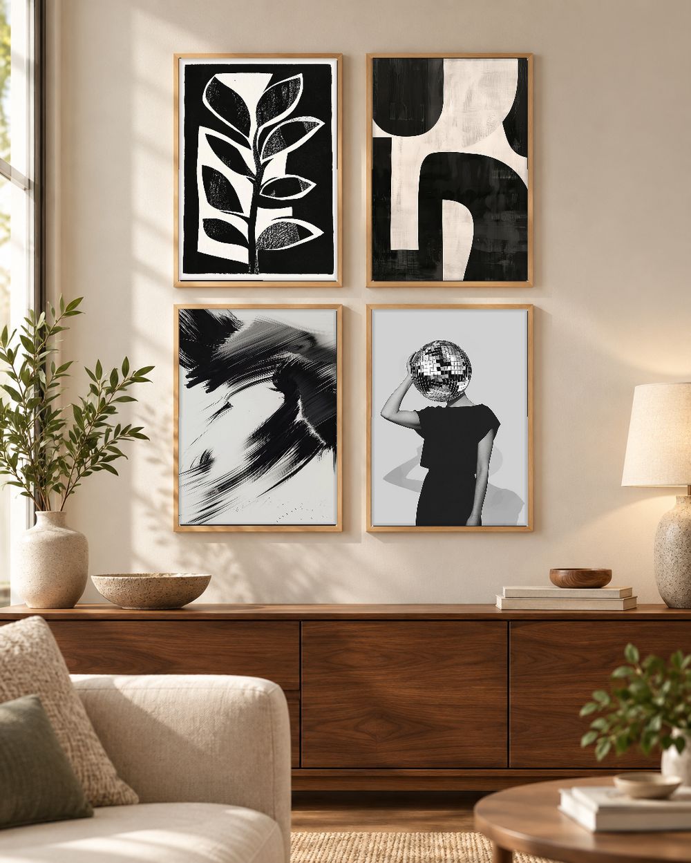 Set de 4 cuadros decorativos que combinan