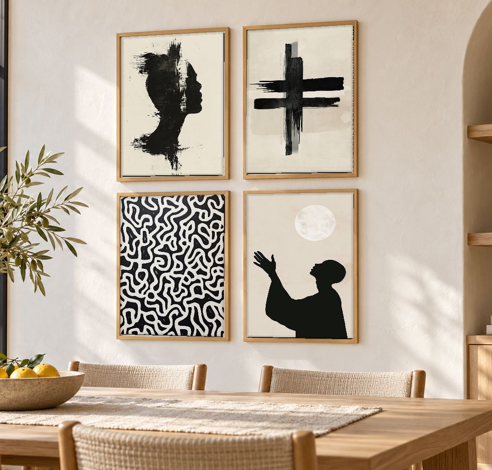 Set de 4 cuadros decorativos que combinan