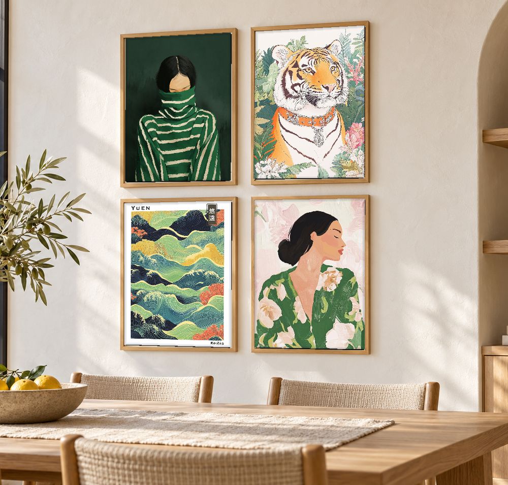 Set de 4 cuadros decorativos que combinan