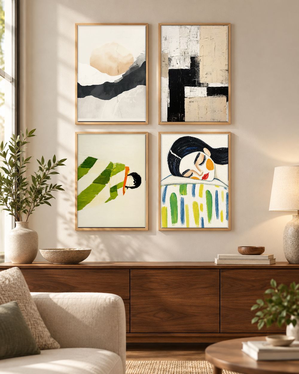Set de 4 cuadros decorativos que combinan
