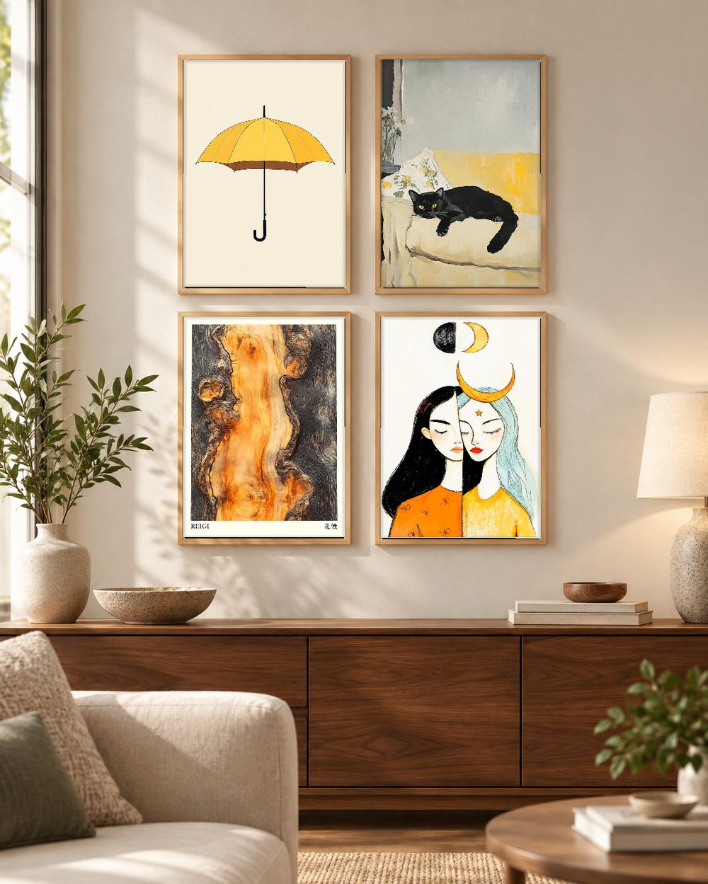 Set de 4 cuadros decorativos que combinan