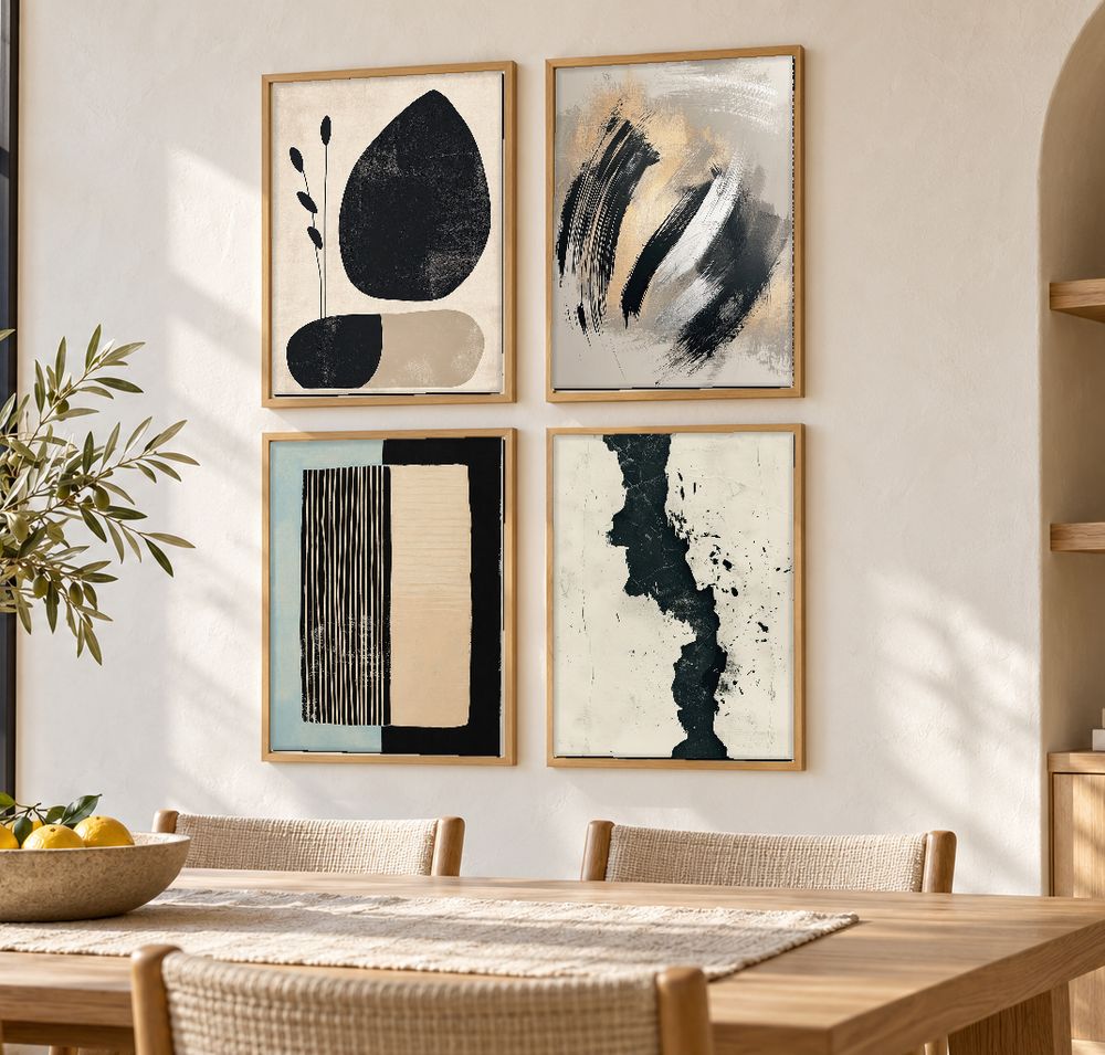 Set de 4 cuadros decorativos que combinan
