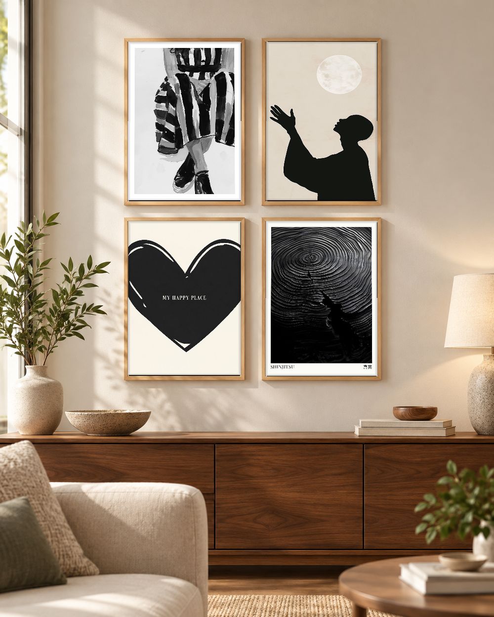 Set de 4 cuadros decorativos que combinan