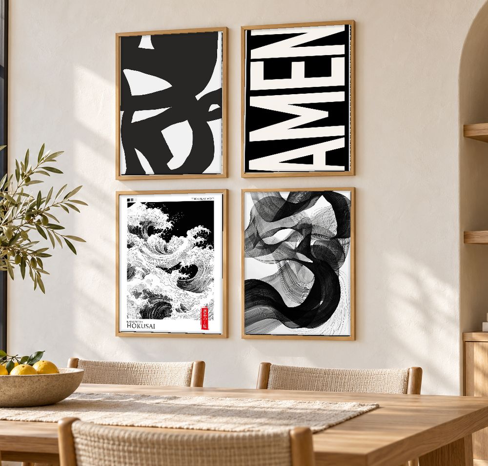 Set de 4 cuadros decorativos que combinan