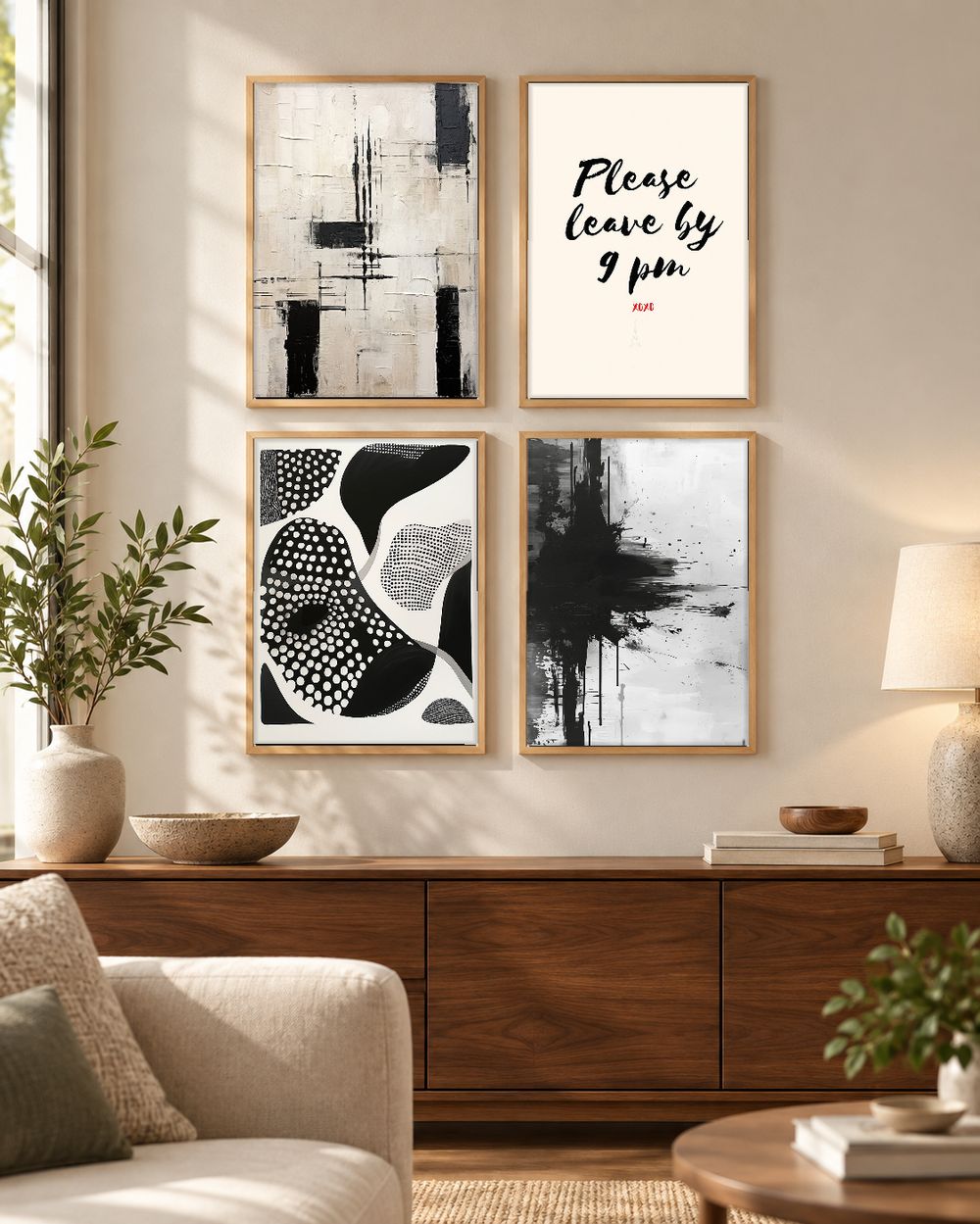 Set de 4 cuadros decorativos que combinan