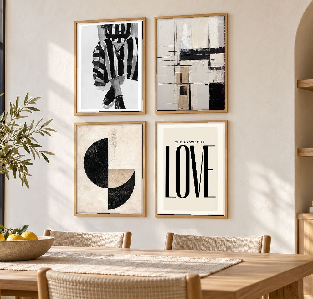 Set de 4 cuadros decorativos que combinan