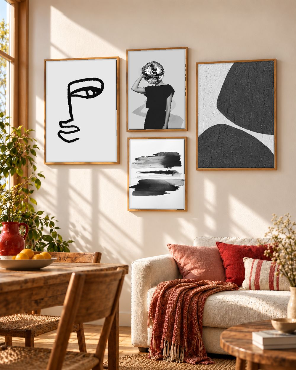 Set de 4 cuadros decorativos que combinan