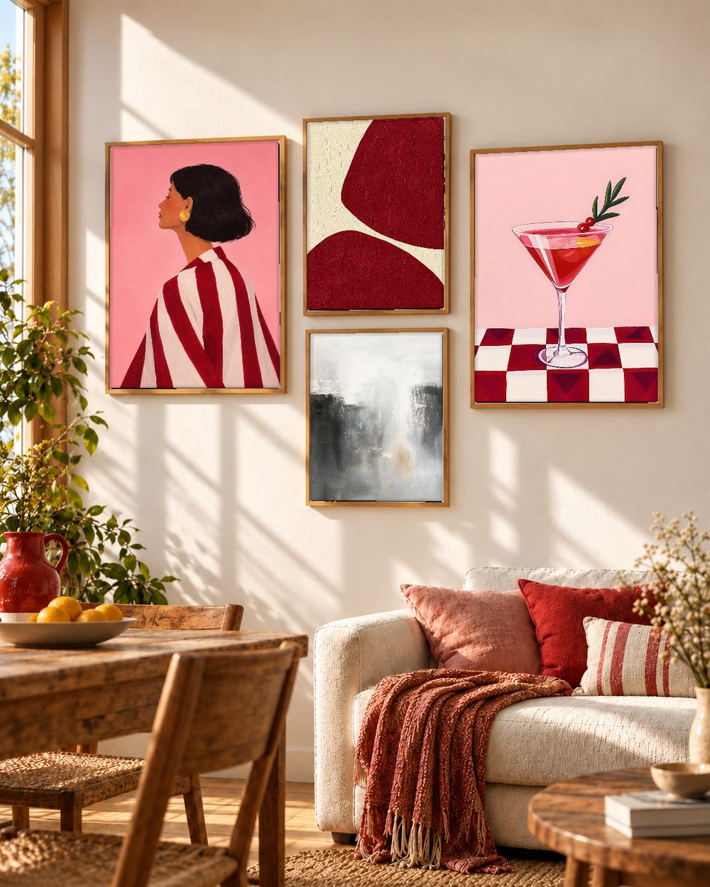 Set de 4 cuadros decorativos que combinan