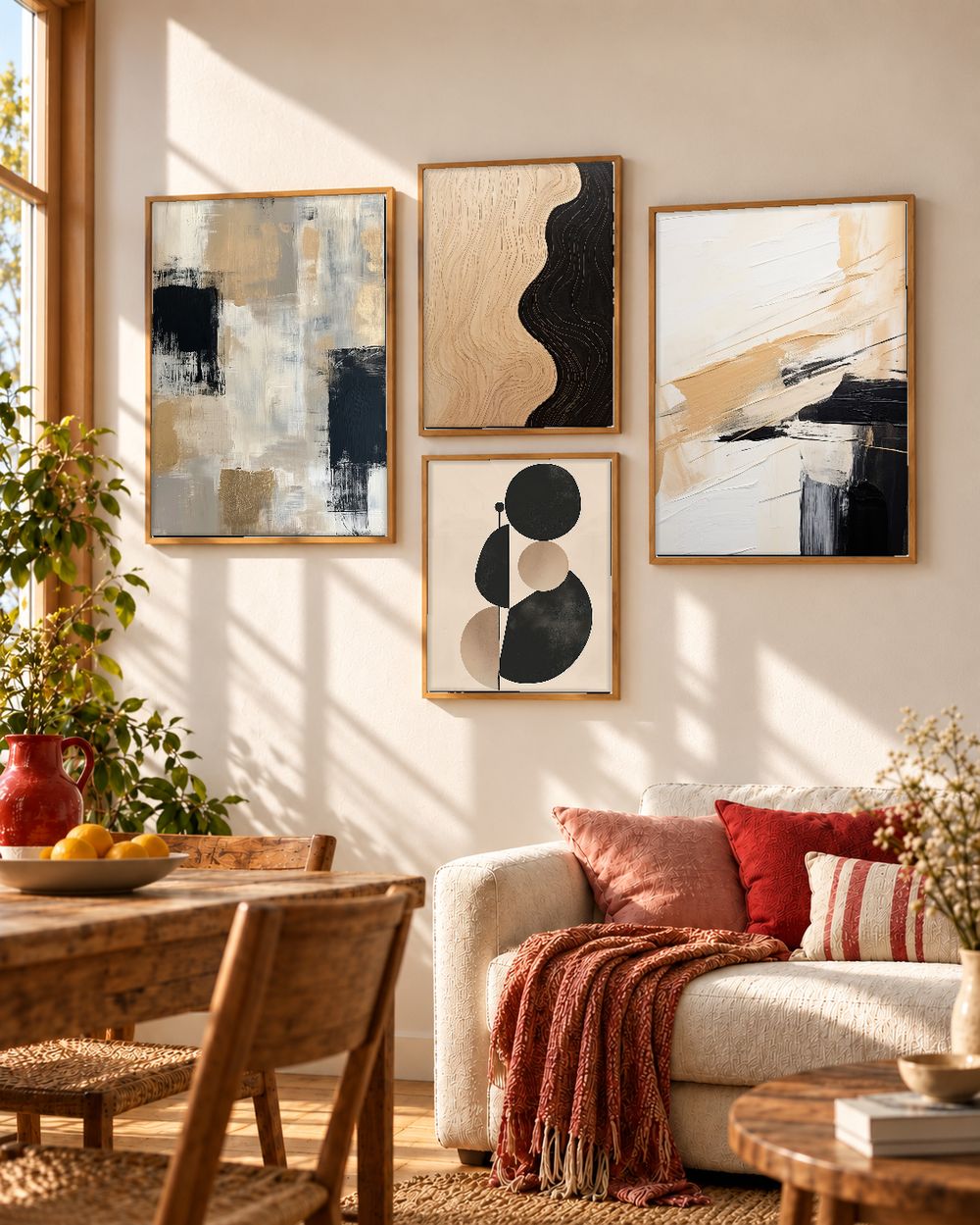 Set de 4 cuadros decorativos que combinan