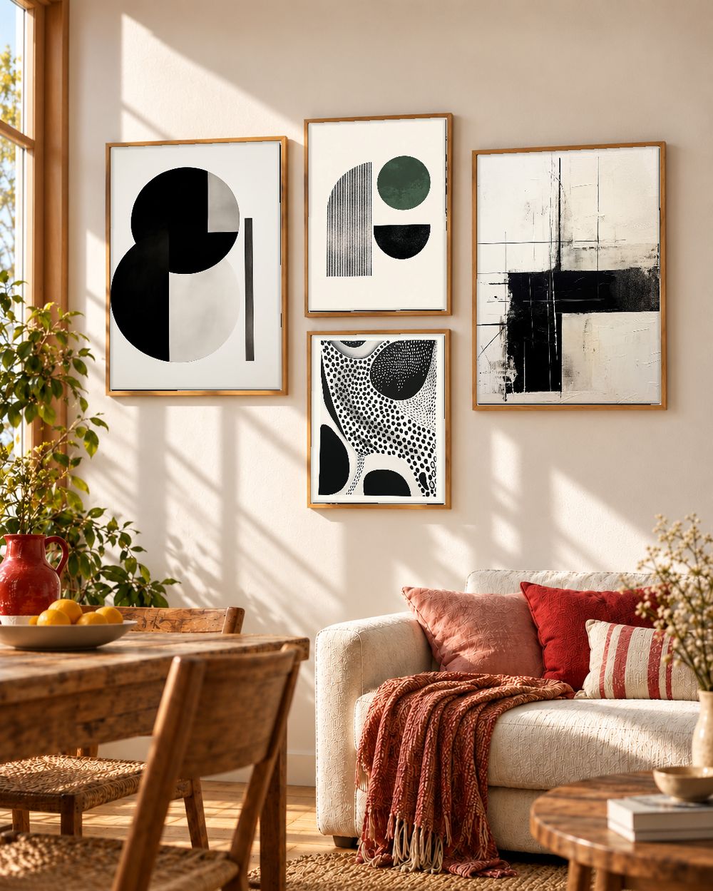 Set de 4 cuadros decorativos que combinan