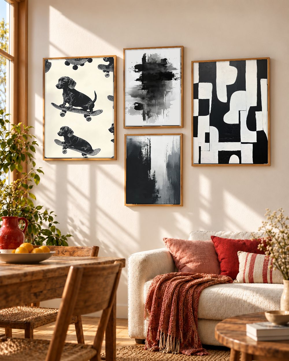 Set de 4 cuadros decorativos que combinan