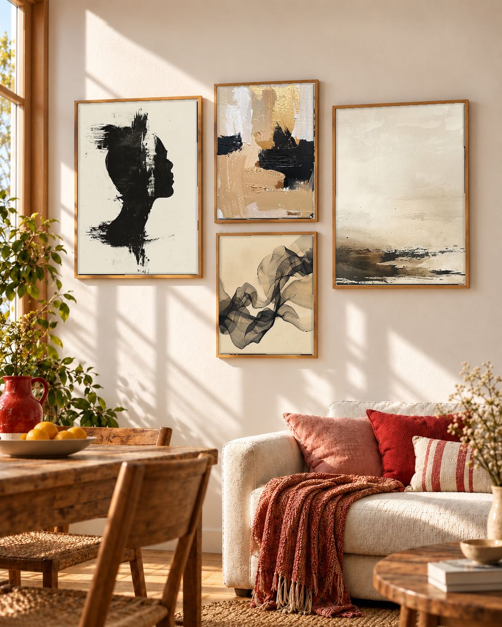 Set de 4 cuadros decorativos que combinan