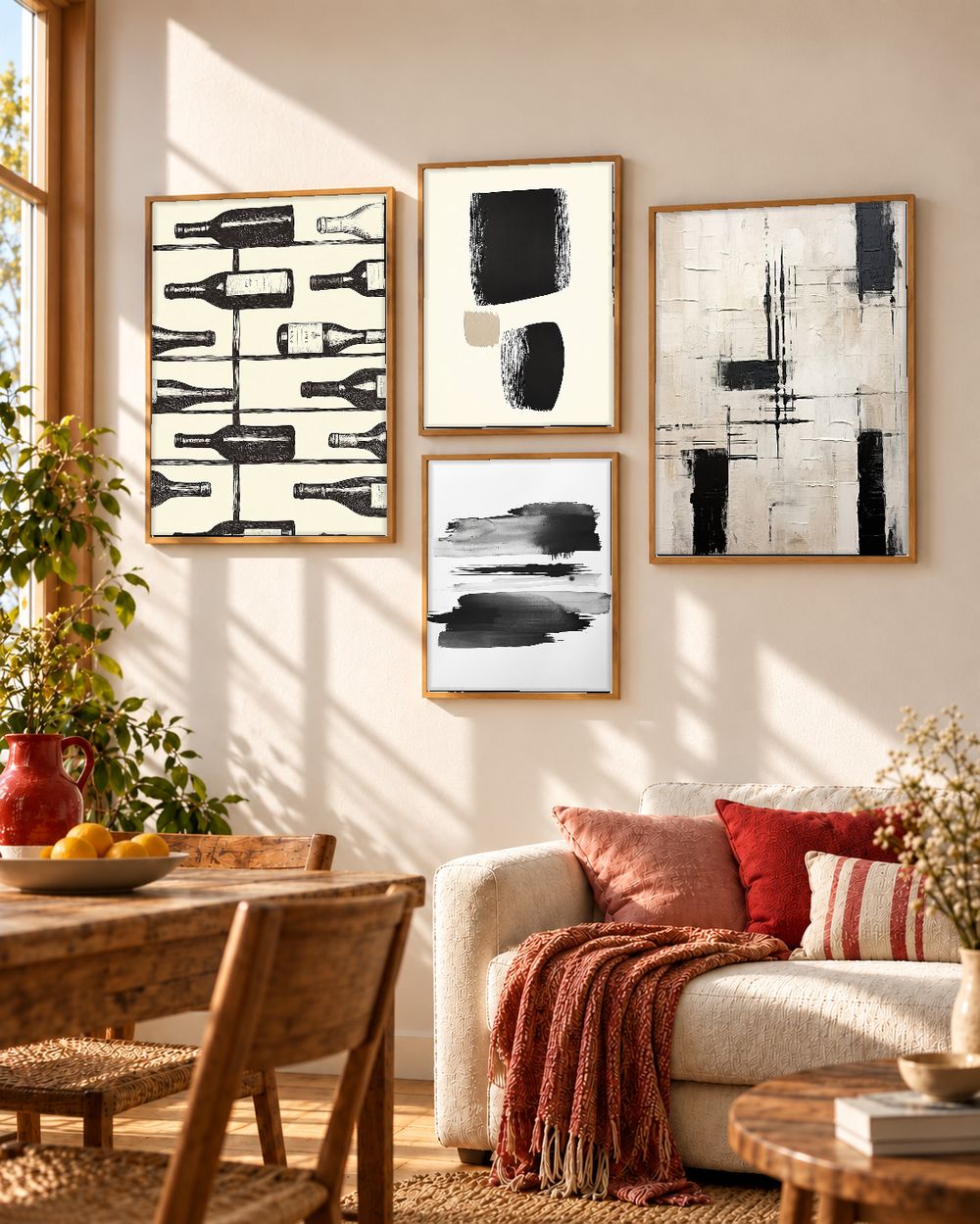 Set de 4 cuadros decorativos que combinan