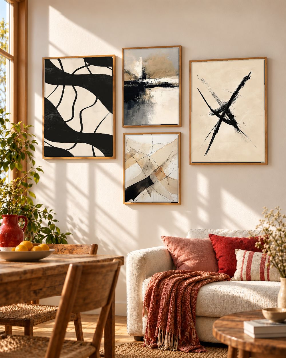 Set de 4 cuadros decorativos que combinan