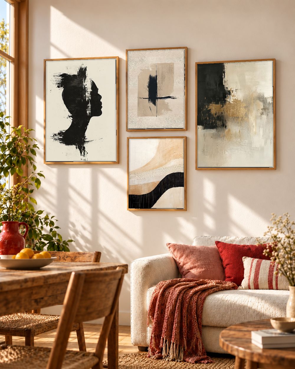 Set de 4 cuadros decorativos que combinan