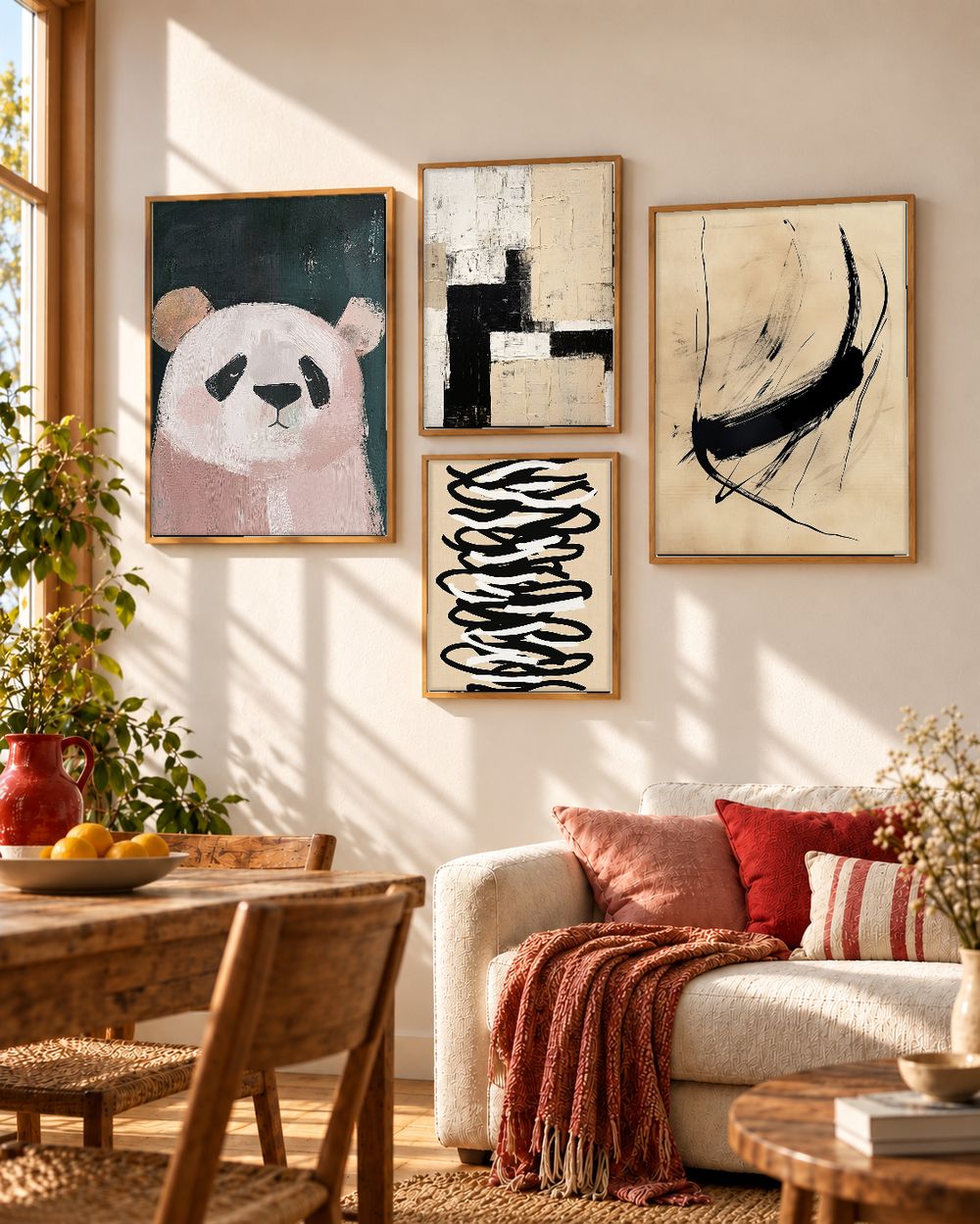 Set de 4 cuadros decorativos que combinan
