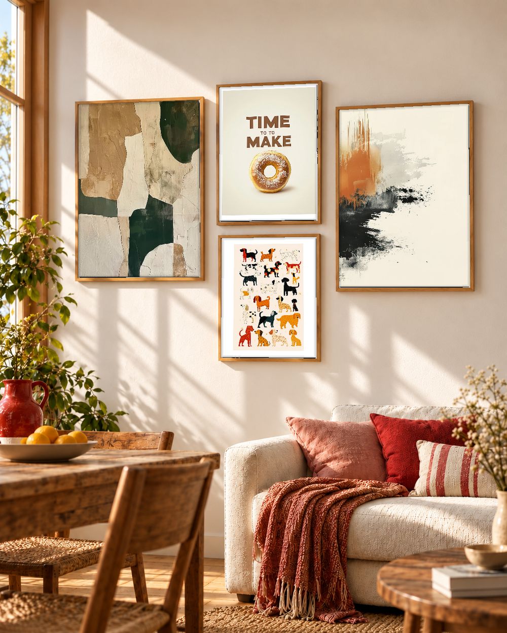 Set de 4 cuadros decorativos que combinan
