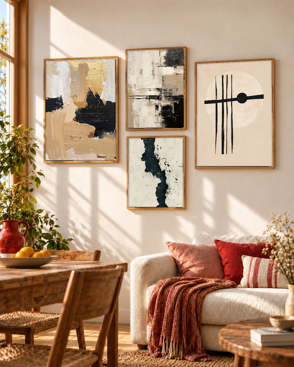 Set de 4 cuadros decorativos que combinan