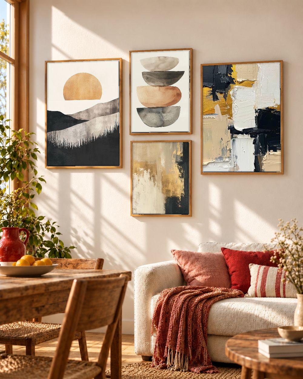 Set de 4 cuadros decorativos que combinan