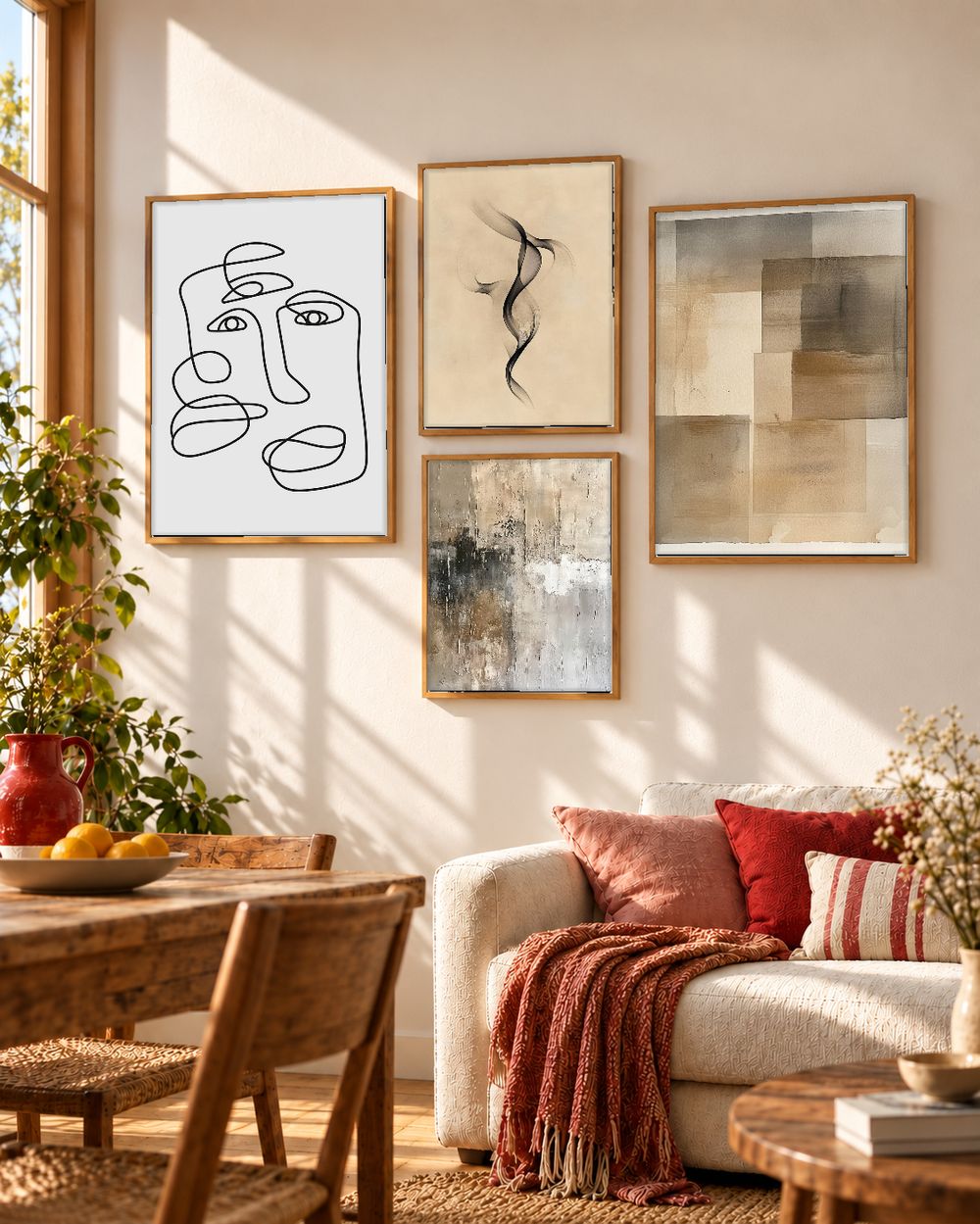 Set de 4 cuadros decorativos que combinan