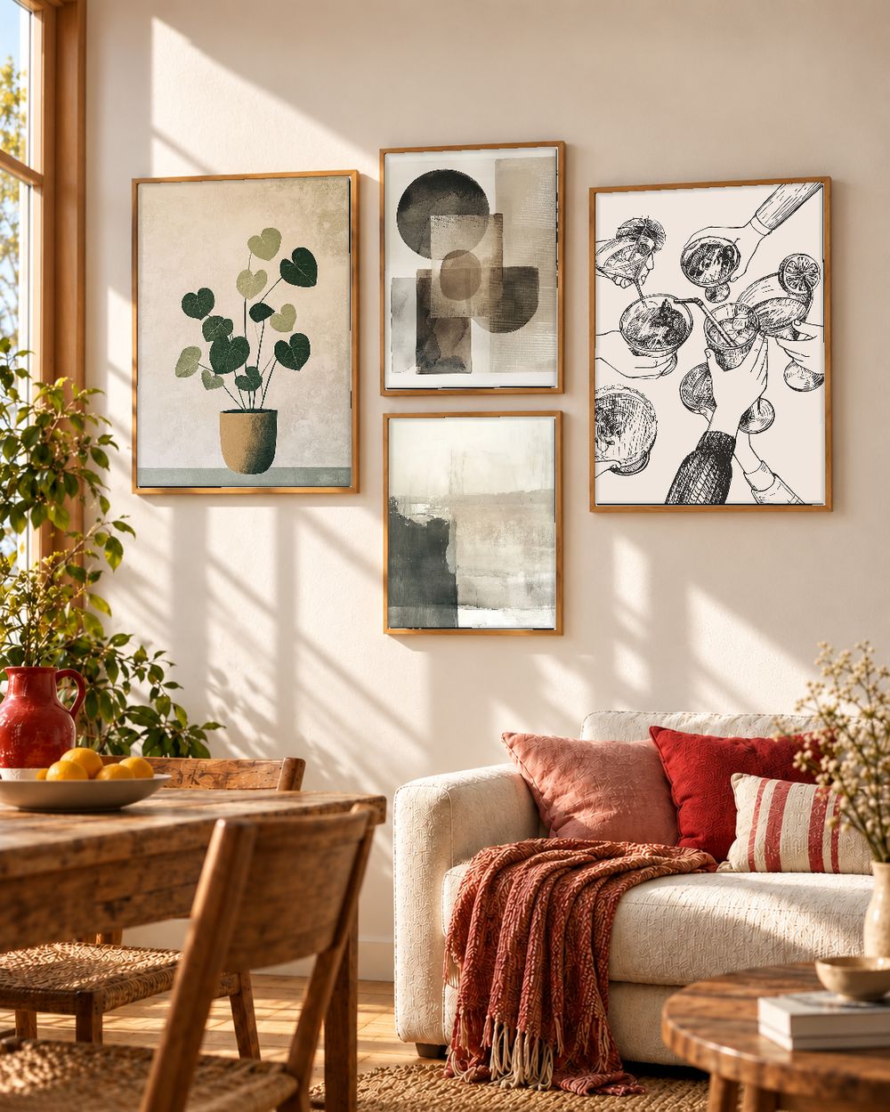 Set de 4 cuadros decorativos que combinan