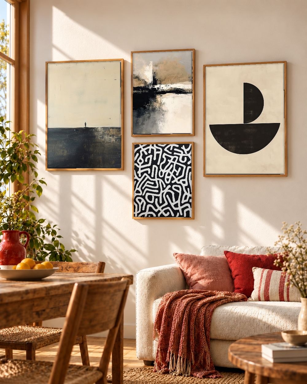 Set de 4 cuadros decorativos que combinan