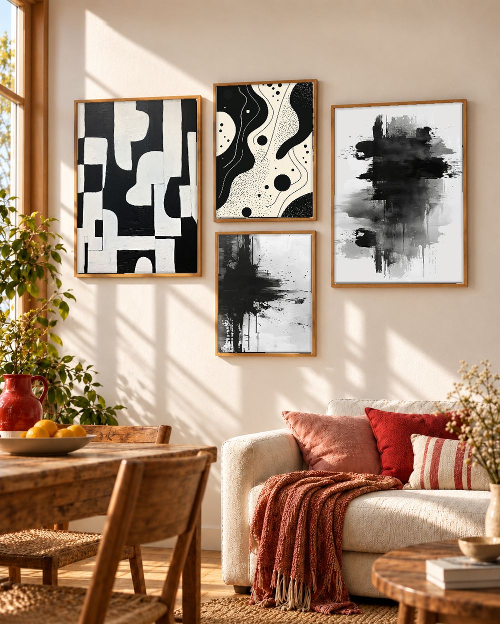 Set de 4 cuadros decorativos que combinan