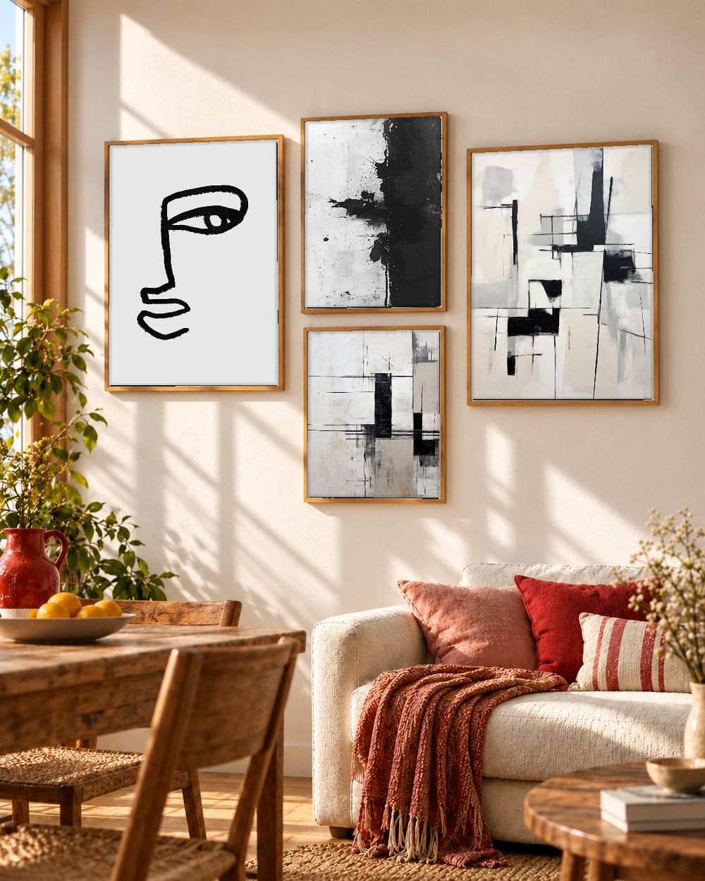 Set de 4 cuadros decorativos que combinan