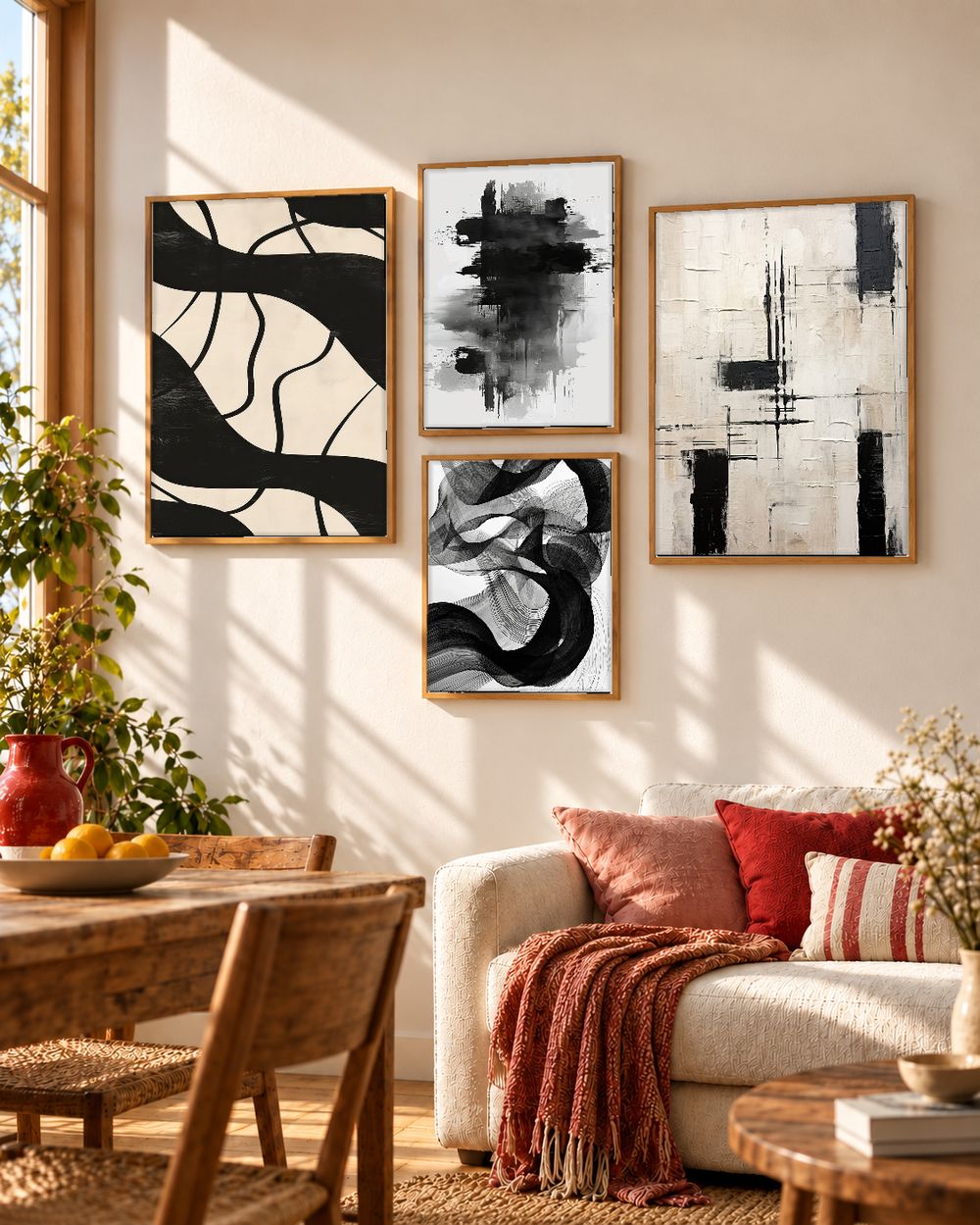 Set de 4 cuadros decorativos que combinan