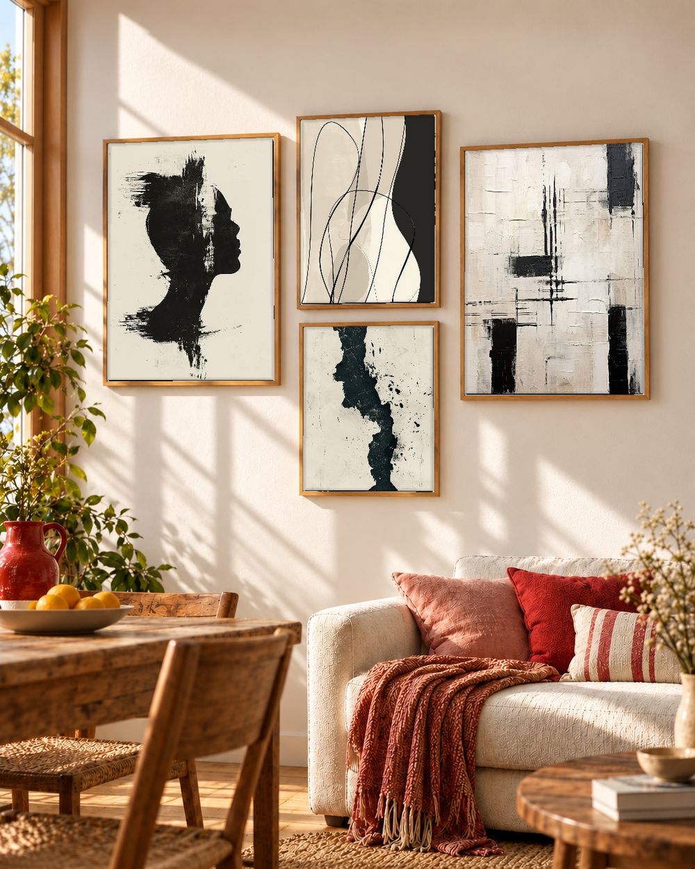 Set de 4 cuadros decorativos que combinan