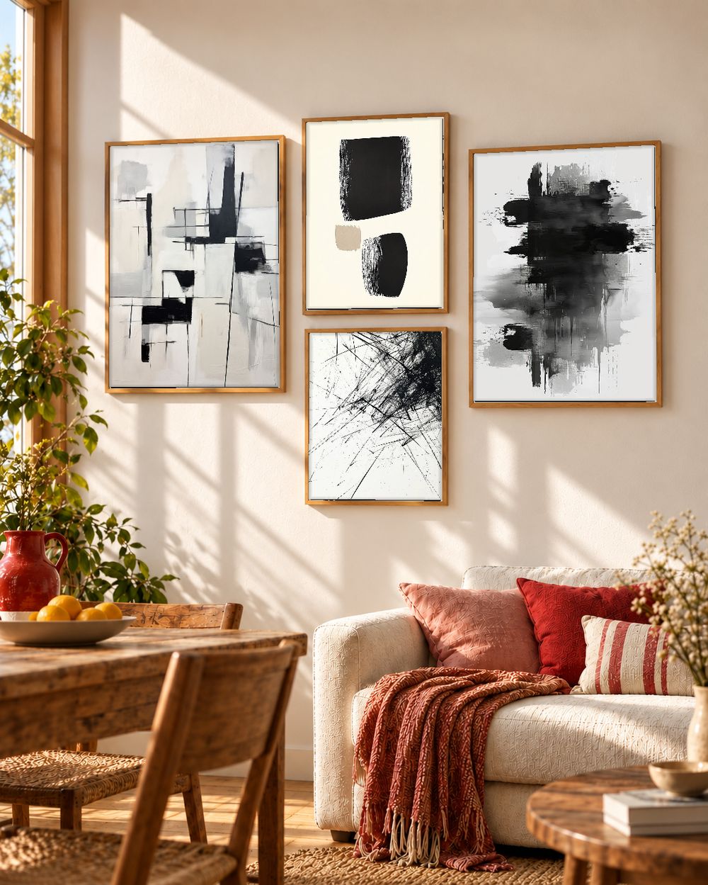 Set de 4 cuadros decorativos que combinan