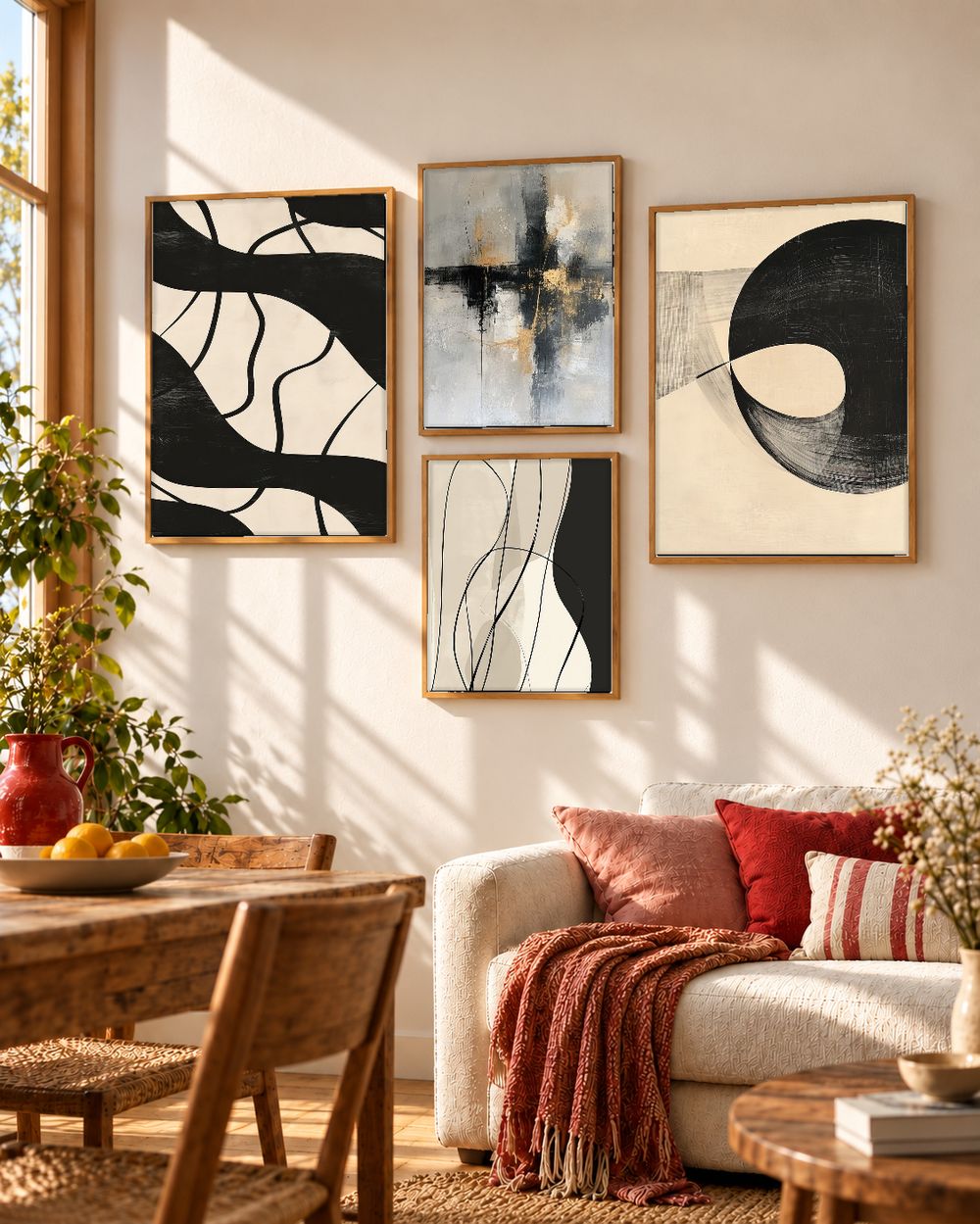 Set de 4 cuadros decorativos que combinan